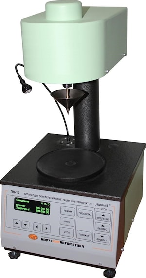Аппарат для определения пенетрации пластичных смазок микроконусами ЛинтеЛ ПН–10МК  